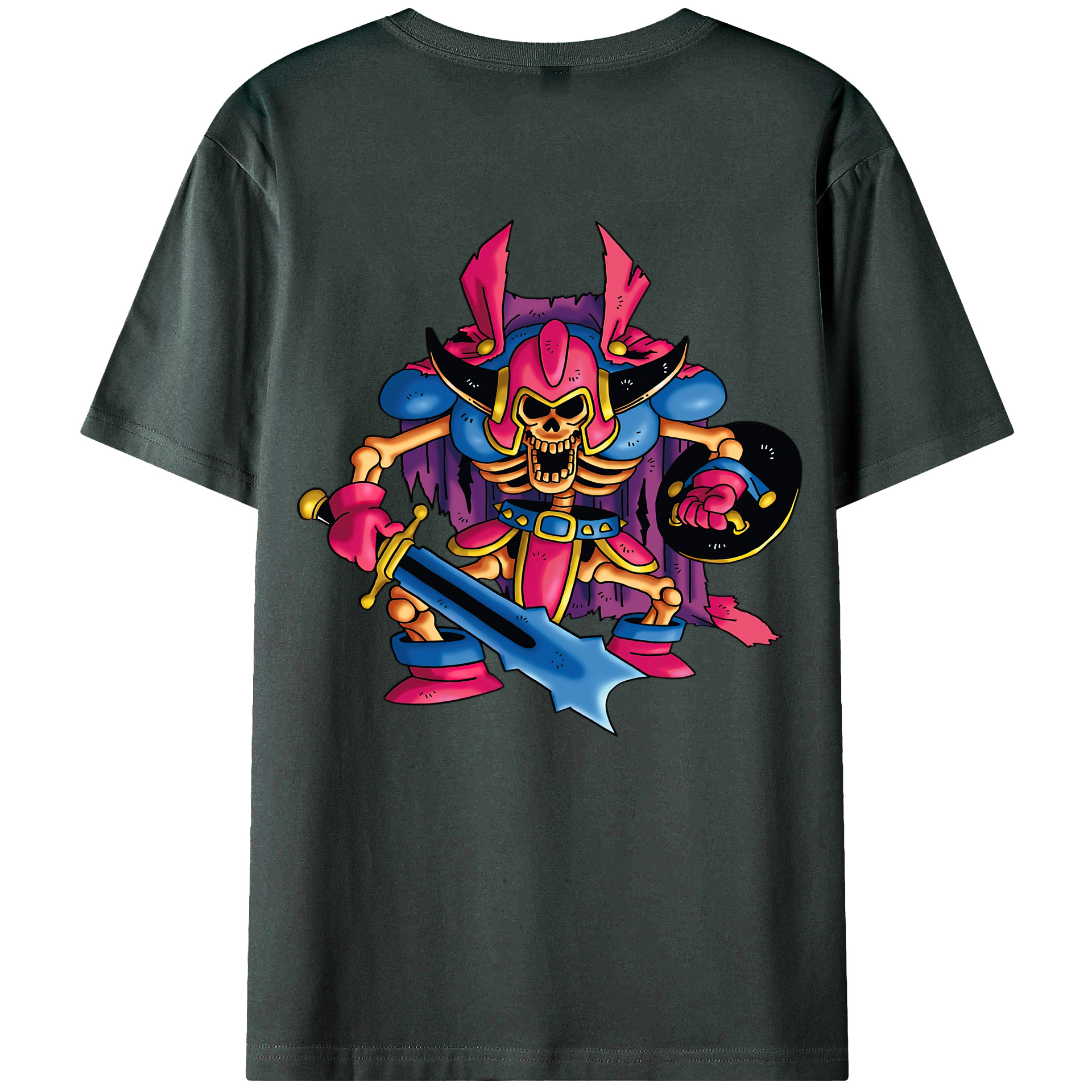 （画像用） ドラゴンクエスト Doragon Kuesuto Dragon Quest 綿100％ メンズ半袖Tシャツ（バックプリント） 通気性